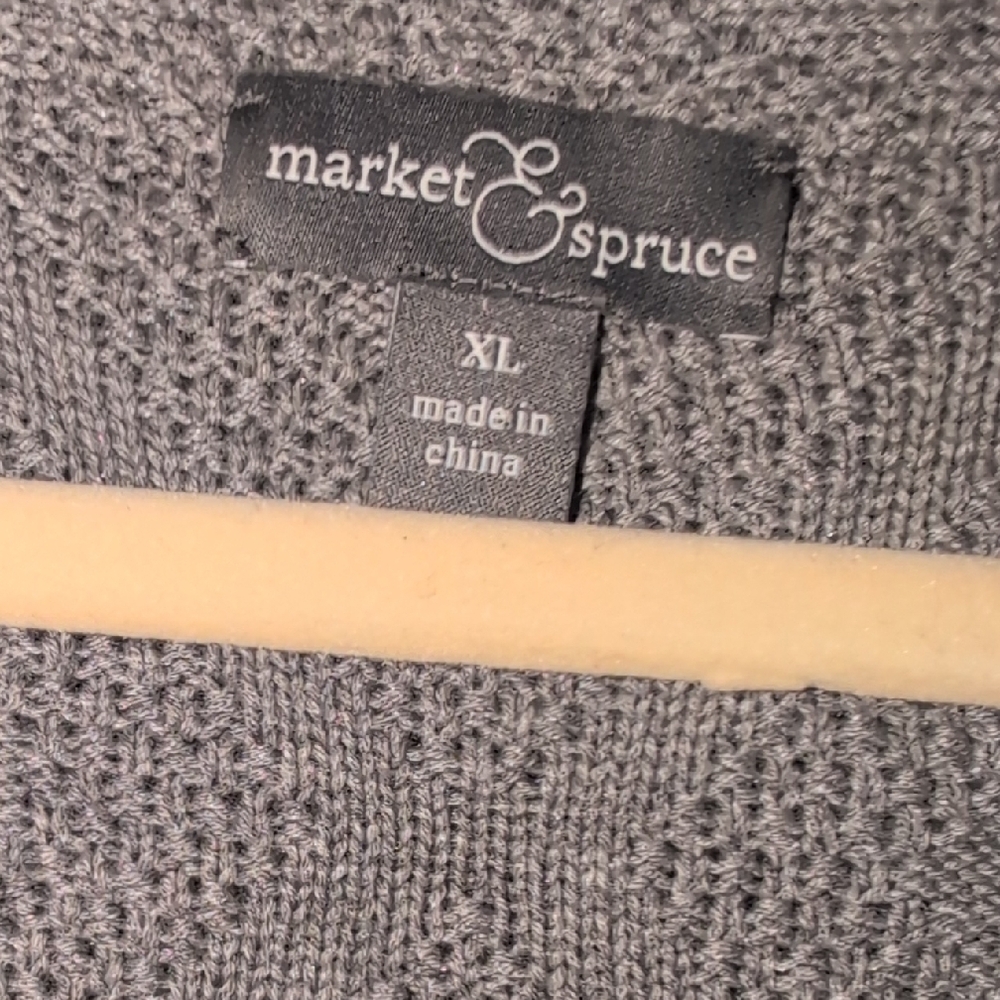 Market & Spruce Textured Gray Cardigan - Picture 3 of 4
